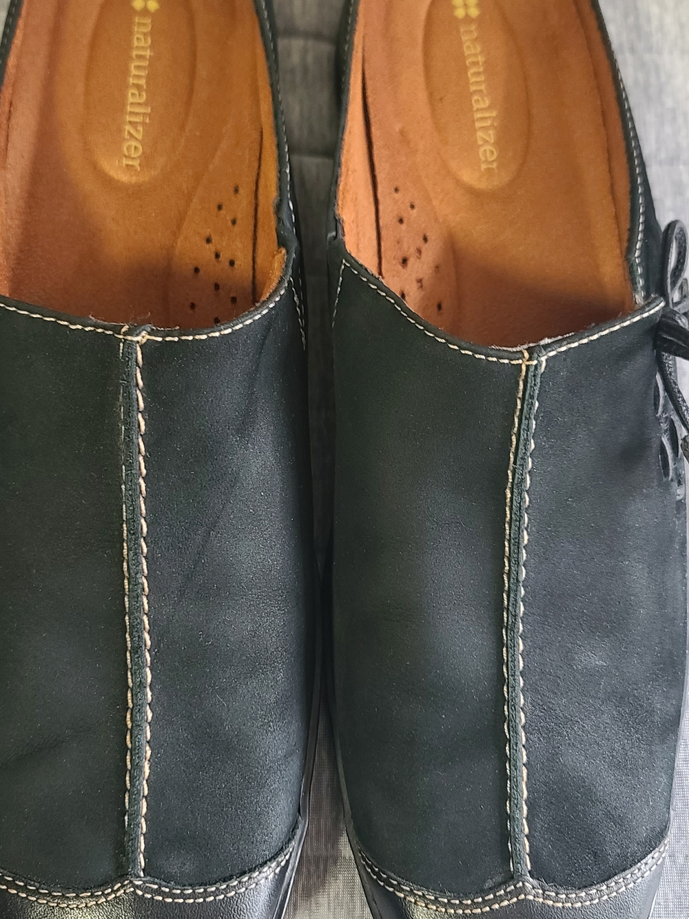 Naturalizer Black Mules Flats with Brown Insole - Picture 2 of 7